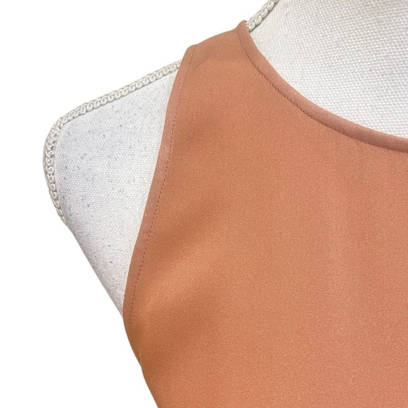 Theory 100% silk terracotta long key hole back tank top high low hem size medium - Picture 4 of 10